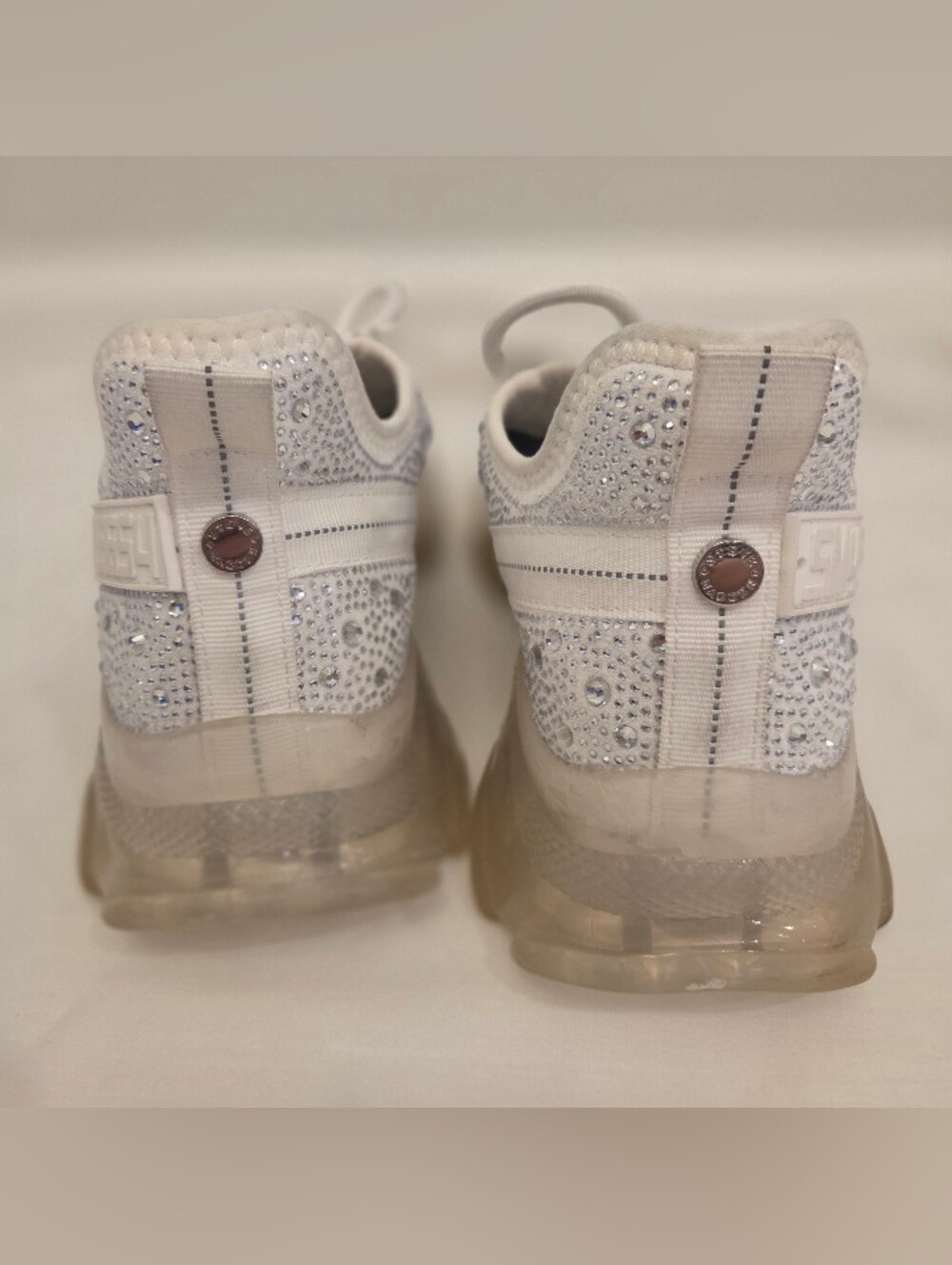 Steve Madden Maxima chunky sneakers W/ Clear Rhinestones Size 11 - Picture 5 of 10